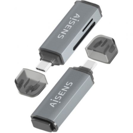 Aisens ASCR-2C10-GR Lector de Tarjetas USB-C 3.1 Gen1 para SD, Micro SD, MMC, RS-MMC, MMC Micro, Gris