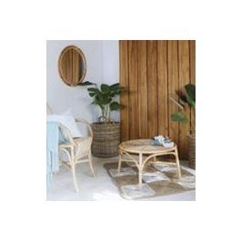 DKD Home Decor Mesita Auxiliar Indonesia 1c24 Ratán Natural 65 x 36 x 65 cm