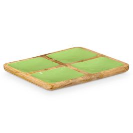 Bandeja Cuadrada 4 Espacios Madera Mango Verde Giftdecor 31x3x3 cm (6 Unidades) Bandeja Cuadrada 4 Espacios Madera Mango Verde Giftdecor 31x3x3 cm (6 Unidades)