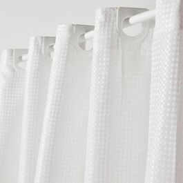 Today TOD3574641275525 Cortina Ducha Diseño Gofres Blanca Poliéster 180x200cm 12 ganchos Utility