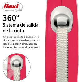 Flexi New Comfort S Correa Retráctil de Cinta 5 Metros Rojo Bicolor para Perros Mayor Control Compatible con Accesorios LED