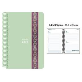 Agenda Anual (2026) Senfort Pastel Espiral Tapa Pp Con Goma Decorada 135X210 D/P Verde Precio: 13.89000019. SKU: B1JLQXQLTN
