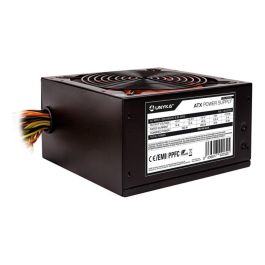 Unykach Uk210551 Fuente de Alimentación PC Gaming ATX 550W 2.31 con PFC Pasivo, ventilador 14cm. Conectores SATA/PCIe. Colores Negro y Rojo.