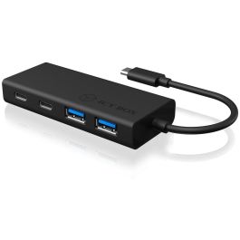 ICY BOX USB HUB 5 Puertos: 2x USB 3.0, 2x USB-C con Power Delivery 60W SuperSpeed Pasivo Negro