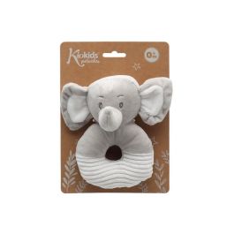KioKids Sonajero Peluche Elefante Gris 13 cm para Bebés Recién Nacidos Suave de Poliéster, Estimula Desarrollo Sensorial Colección Dolci Amici