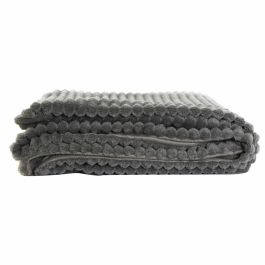 DKD Home Decor Manta Básica de Poliéster Gris 200x150 cm 260 gsm