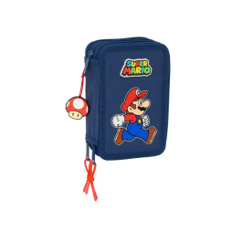 Estuche Escolar con Accesorios Super Mario Trick Rojo Azul oscuro 12,5 x 19,5 x 5,5 cm 37 Piezas Precio: 27.69000058. SKU: B1GBHCKA3E