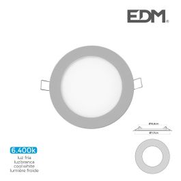 Edm Downlight LED Empotrable Redondo 6W Luz Fría 6400K Cromo ø11,7 cm