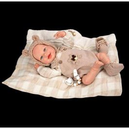 Muñecas Arias Muñeco Reborn Ruben c/cojin, Cuerpo Blando 45 cm