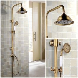 ROUSSEAU Columna de ducha sin grifo Retro bronce antiguo ROUSSEAU Columna de ducha sin grifo Retro bronce antiguo