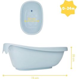 Badabulle Bañera para Bebé diseño Ballenas, de Nacimiento a 24 Meses, Espaciosa, con Tapón de Drenaje, Compatible con Hamaca/Silla de Baño, Hecha en Europa