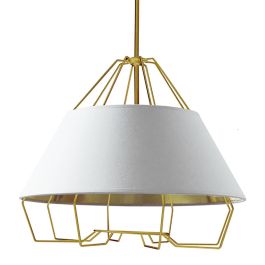 DKD Home Decor Lámpara de Techo Moderna Metal Dorado y Blanco 38 x 38 x 32 cm