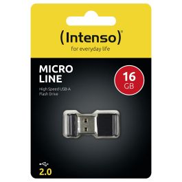 Intenso 3500470 Stick USB 2.0 de 16GB, Micro Line, Negro