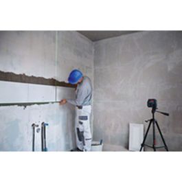 Bosch GCL 2-50 G + RM 10 Láser combinado de líneas y puntos de plomada verdes, alta visibilidad, protección IP64, 15 m de alcance para líneas