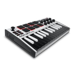 AKAIPRO Mpk Mini Mk3 Controlador MIDI con 25 Teclas Sensibles, Pads MPC, Arpegiador y Pantalla OLED