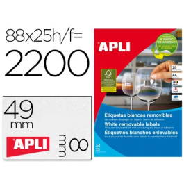 Apli C-Romos 88 X 25H Etiquetas Adhesivas Joyería 45,0x8,0 mm Inkjet-Láser Blanco Cantos Romos Adhesivo Removible Precio: 11.49999972. SKU: B1HJEGYAS8