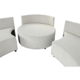 DKD Home Decor Sofá Moderno Modular de Poliéster y Madera, Blanco Roto 250x241x66 cm, Asiento 40 cm