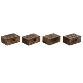 Caja-Joyero Home ESPRIT Marrón Madera de mango 15 x 10 x 6 cm (4 Unidades) Precio: 17.5000001. SKU: B15A5KR8CF