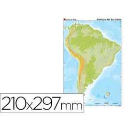 Teide Mapa mudo América del Sur físico Din A4 210 x 297 mm Precio: 24.49999968. SKU: B1483J7JG5