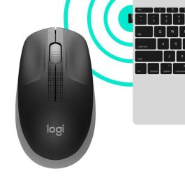 Logitech M190 Ratón Inalámbrico Full-size RF con Diseño Contorneado Ergonómico para Manos Grandes, Gris, Batería 18 Meses