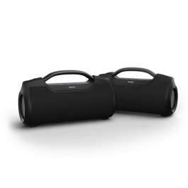 Hama Altavoz Soundbarrel Negro - Sonido Potente, Bluetooth 5.0, Resistente al Agua IPX6, Batería de 12h