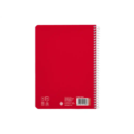 Liderpapel Cuaderno espiral Pautaguía A5 tapa blanda 40 hojas 75gr cuadro pautado 2,5mm color rojo