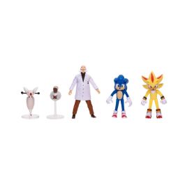 Jakks Pacific 425814 Multipack Figuras Sonic 3, 5 Personajes Articulados 6 cm, Coleccionable +3 Años