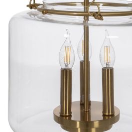 Lámpara de Techo Dorado Cristal Hierro 220-240 V 35 x 35 x 72 cm Lámpara de Techo Dorado Cristal Hierro 220-240 V 35 x 35 x 72 cm