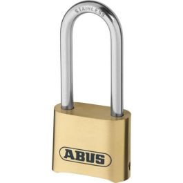 ABUS 180IB/50HB63 B/DFNLI Candado combinado con código numérico, cuerpo de latón forjado y mango de acero inoxidable