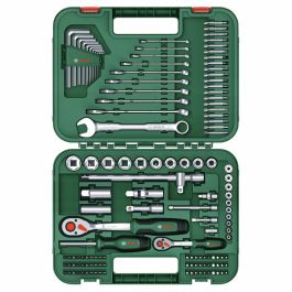 Bosch BOS4053423255133 Juego de Herramientas Manuales de 132 Piezas: Llaves, Trinquetes, Destornilladores para Fijación Pesada
