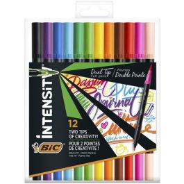Bic Rotuladores Intensity Tip Felt Punta Fina-Pincel 12 Colores Vivos, Ideal para Handlettering y Caligrafía Precio: 11.58999952. SKU: B1HE9G7DTC