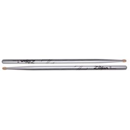 Zildjian Baquetas 5A Hickory Chroma Plata, acabado metálico perlado, serie Chroma
