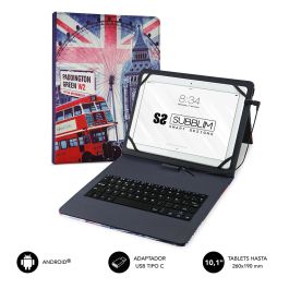 SUBBLIM funda de tablet con teclado usb KEYTAB USB 10,1" England Precio: 11.99000011. SKU: S5622319