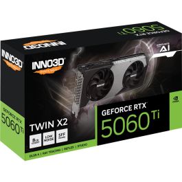 Inno3D N506T2-08D7-193075N Tarjeta Gráfica RTX 5060 Ti Twin X2 8GB GDDR7 Ada Lovelace Gaming 1080p/1440p DLSS 3.0