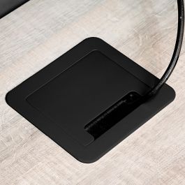 Emuca Multiconector para escritorio Atom 14, 130x115mm, 1 enchufe tipo Schuko, 2 USB tipo A, 1 HDMI, Acero y Plástico y Aluminio, Pintado negro