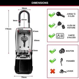 Master Lock 5420EURD Caja de llaves con grillete retráctil