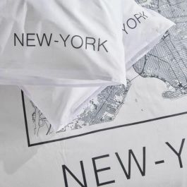 Today TOD3574641256562 Juego de Cama para 2 Personas 240x220 cm Algodón Estampado New York Blanco