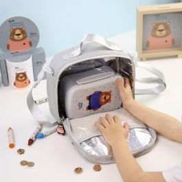 LOVELY STORY Nevera portameriendas termico Oso 22x21x9cm con cierre cremallera bidireccional