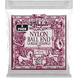 Ernie Ball Cuerdas Guitarra Clásica Ernesto Palla Nylon Black & Gold Ball End, Tripack (3) Tensión Media
