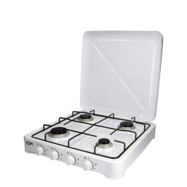 Edm Cocina de Gas Esmaltada 4 Fuegos, Blanco, 57x52x7.5cm, 5850W