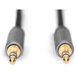 Digitus Cable de Audio Jack 3.5mm Macho-Macho 1.8m Negro, Conectores Dorados, Apantallado, Plug & Play