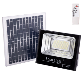 HO Proyector LED Solar 150W 4000K Panel 6V/15W Batería 3,2V/10000MaH Control Remoto [HO-SOLARFL-150W-01-W]