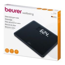 Beurer GS-410 Báscula Digital de Vidrio Negra con Pantalla LCD Grande, Capacidad 200 kg