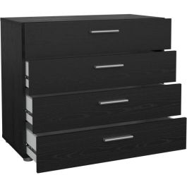 Cómoda - 4 cajones - Negro - L80,2 x P40,25 x H68,1 cm Cómoda - 4 cajones - Negro - L80,2 x P40,25 x H68,1 cm