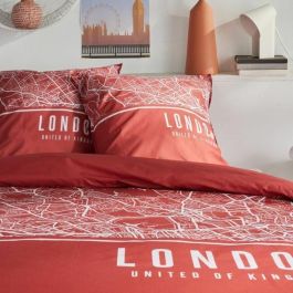 Today TOD3574641268626 Juego de Cama HOY JAVA Algodón para 2 Personas 240x220 cm Estampado Londres Rojo