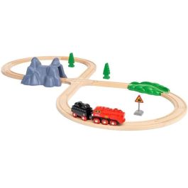Brio 36017 - Set de Tren Circuito de Locomotora de Vapor a Batería con Efectos de Vapor Realistas y Vías de Madera