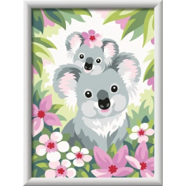 Ravensburger 25833 CreArt Kids - Kit de Pintura por Números Mamá y Bebé Koala (18 x 24 cm), A Partir de 9 Años