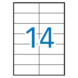 Apli Etiquetas Adhesivas 105x42,4 mm Blanco para Inkjet y Láser, 100 Hojas (1.400 Etiquetas) Precio: 18.49999976. SKU: BIX1277