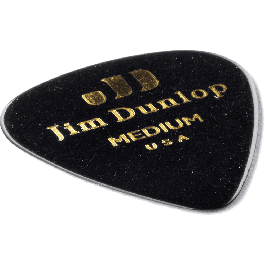 Dunlop Púas Genuine Celluloid Classic Negro Medium - Pack de 12 Unidades