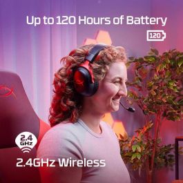 HP HyperX Cloud III Wireless Gaming Headset, 120h Batería, Audio Espacial DTS Headphone:X, Drivers 53mm, Multiplataforma PC/PS5/Switch